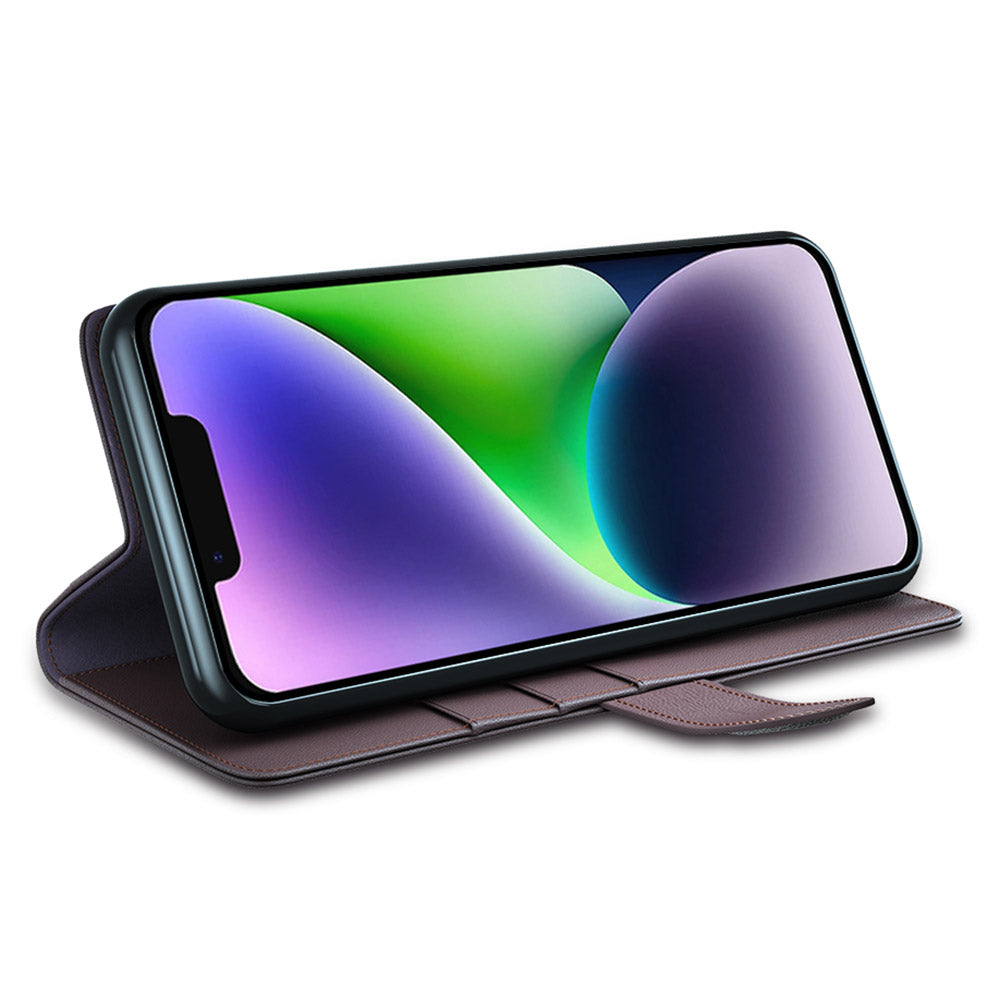 For iPhone 15 Shockproof Phone Shell Wallet Stand Magnetic Flip Phone Case Genuine Split Leather Cover For iPhone 15 Shockproof Phone Shell Wallet Stand Magnetic Flip Phone Case Genuine Split Leather Cover
